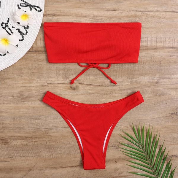 women's swimwear bikini set high waist strapless female bandeau thong brazilian biquini padded bathing suit pure color, White;black
women's swimwear bikini set high waist strapless female bandeau thong brazilian biquini padded bathing suit pure color, White;black