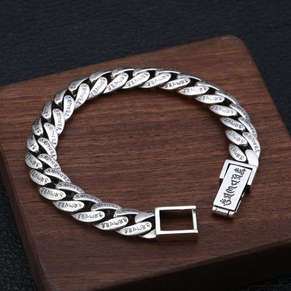 buddha mantra charm bracelets bangle 100% real 925 sterling silver six words men friendship bracelet jewelry gifts link, chain, Black
buddha mantra charm bracelets bangle 100% real 925 sterling silver six words men friendship bracelet jewelry gifts link, chain, Black