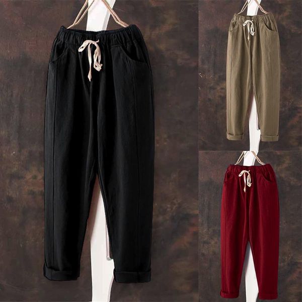 women's pants & capris 2021 women fashion casual solid elastic mid waist pockets ladies long loose string sportstrousers z0316, Black;white
women's pants & capris 2021 women fashion casual solid elastic mid waist pockets ladies long loose string sportstrousers z0316, Black;white