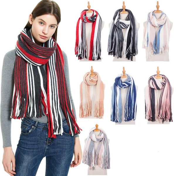 scarves fashion stripe printed tassel scarf for women winter warm shawls female ashmina wraps ladies, Blue;gray
scarves fashion stripe printed tassel scarf for women winter warm shawls female ashmina wraps ladies, Blue;gray