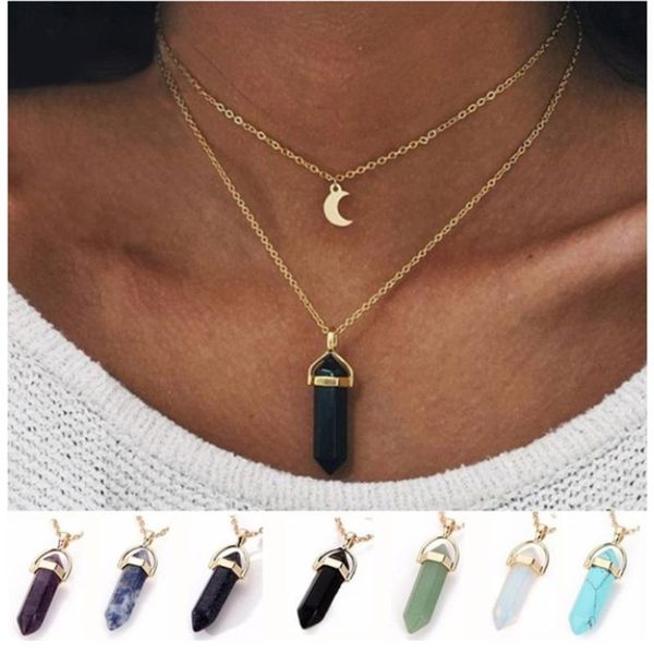 pendant necklaces chakra necklace hexagon column fashion moon crescent pendulum, Silver
pendant necklaces chakra necklace hexagon column fashion moon crescent pendulum, Silver