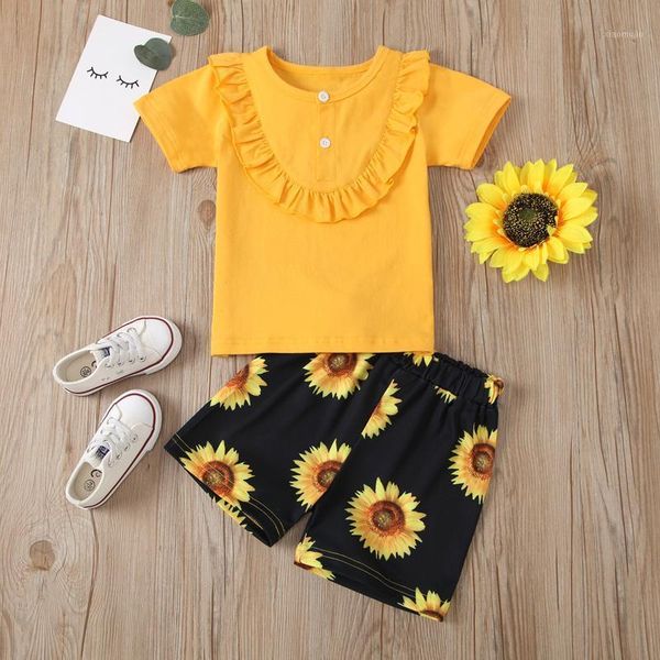 born baby girl's two-piece suit round neck short sleeve ruffle t-shirt and print shorts for birthday party pography 6-24m clothing sets, White
born baby girl's two-piece suit round neck short sleeve ruffle t-shirt and print shorts for birthday party pography 6-24m clothing sets, White