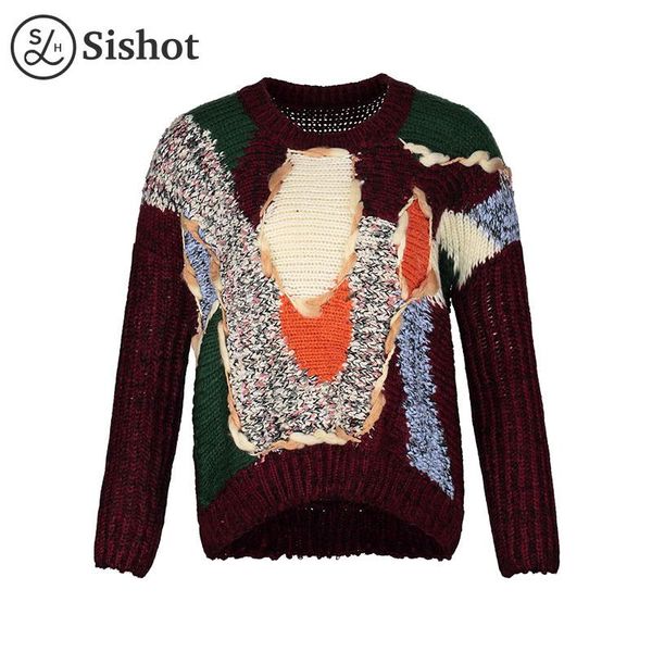 women's sweaters sis women casual knitwear 2021 autumn winter burgundy feather loose color block o neck patchwork fall pullover, White;black
women's sweaters sis women casual knitwear 2021 autumn winter burgundy feather loose color block o neck patchwork fall pullover, White;black
