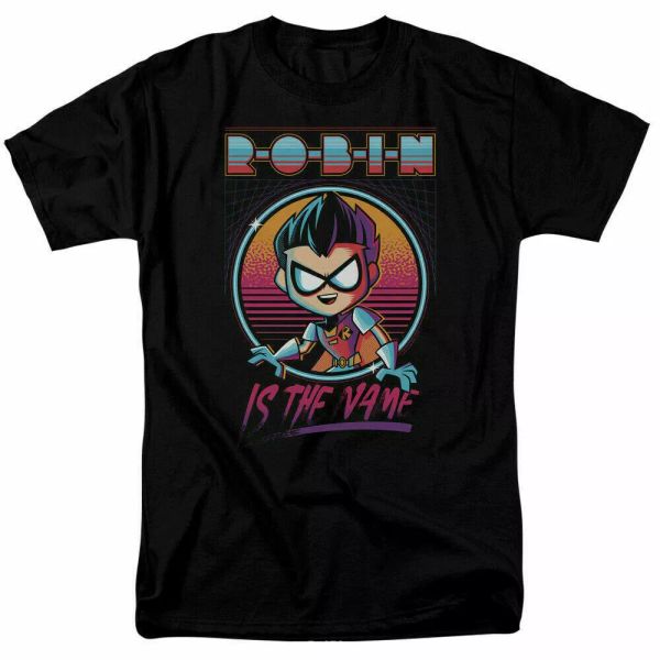 teen titans go robin t shirt mens licensed cartoon merchandise black, White;black