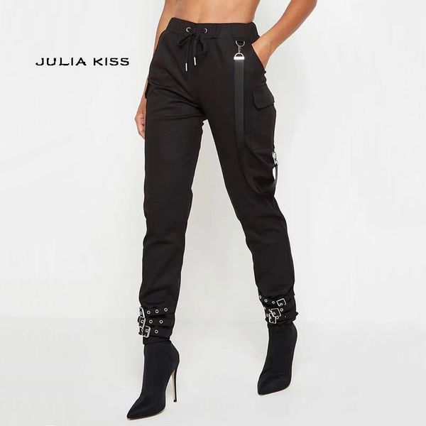 women's pants & capris women pocket detail cargo trousers with belted cuff, Black;white
women's pants & capris women pocket detail cargo trousers with belted cuff, Black;white