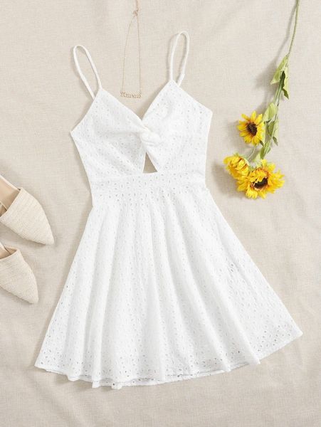 twist front peekaboo schiffy cami dress s0jn#, Black;gray 
twist front peekaboo schiffy cami dress s0jn#, Black;gray