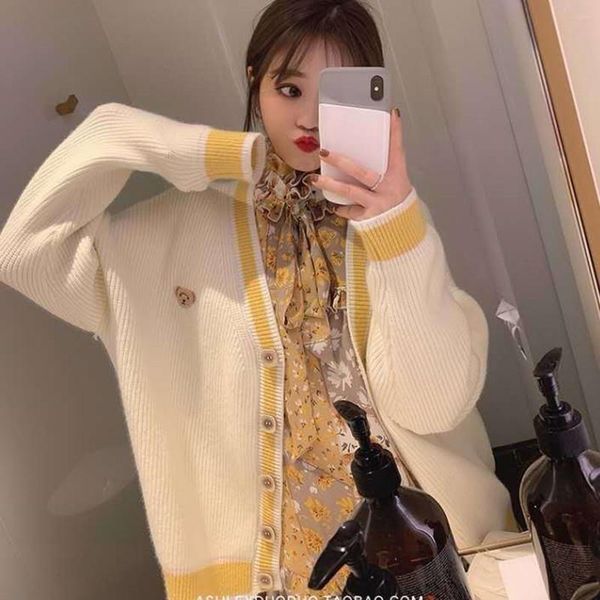 women's knits & tees uvrcos knitwear female 2021 spring loose v-neck sweater korean versatile cardigan jacket short top, White
women's knits & tees uvrcos knitwear female 2021 spring loose v-neck sweater korean versatile cardigan jacket short top, White