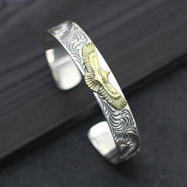 bangle men's classic punk gold color flying eagle carved metal open bracelet bangles glamour rock biker jewelry, Black
bangle men's classic punk gold color flying eagle carved metal open bracelet bangles glamour rock biker jewelry, Black