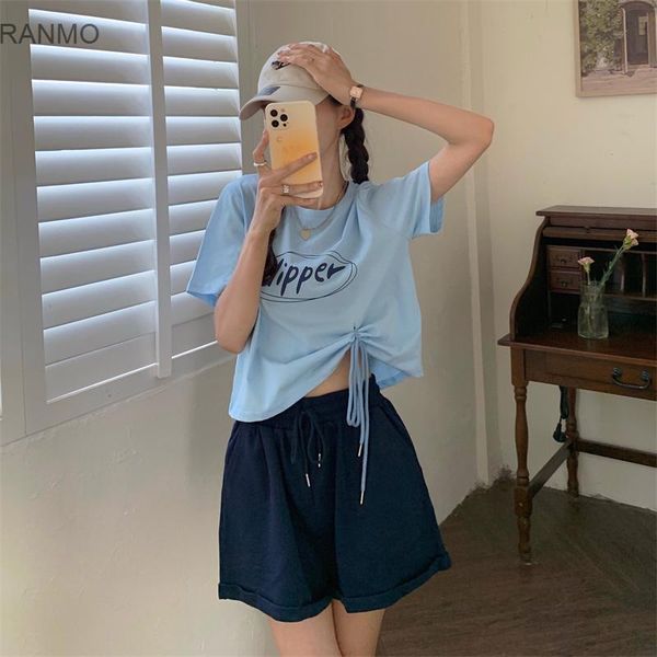 women's pants & capris design sense minority drawstring letter print short sleeve summer 2021 korean loose t-shirt, Black;white
women's pants & capris design sense minority drawstring letter print short sleeve summer 2021 korean loose t-shirt, Black;white