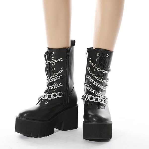 boots 2021 platform women's motorcycle fashion chain decor black female ankle casual outdoor side zipper ladies booties
boots 2021 platform women's motorcycle fashion chain decor black female ankle casual outdoor side zipper ladies booties