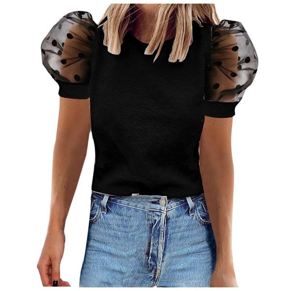shirts women vintage short sleeve low cut rib polka dot round neck puff pleated lace skinny club fashion women's t-shirt, White
shirts women vintage short sleeve low cut rib polka dot round neck puff pleated lace skinny club fashion women's t-shirt, White