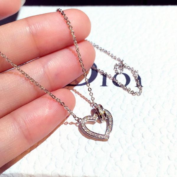 chains fashion design heart buckle chain necklace for women cubic zircon temperament clavicle kolye accessories, Silver
chains fashion design heart buckle chain necklace for women cubic zircon temperament clavicle kolye accessories, Silver