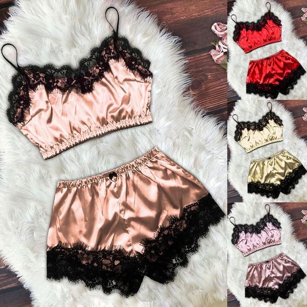 satin lace camisole womens sleepwears with bow shorts pajamas lingerie set four season underwear s xl, Black;red
satin lace camisole womens sleepwears with bow shorts pajamas lingerie set four season underwear s xl, Black;red