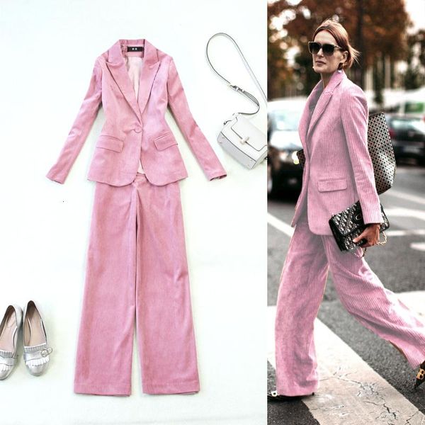 women's suits & blazers autumn pant blazer set ol corduroy suit jacket high waist wide leg pants 2 pieces office lady, White;black
women's suits & blazers autumn pant blazer set ol corduroy suit jacket high waist wide leg pants 2 pieces office lady, White;black