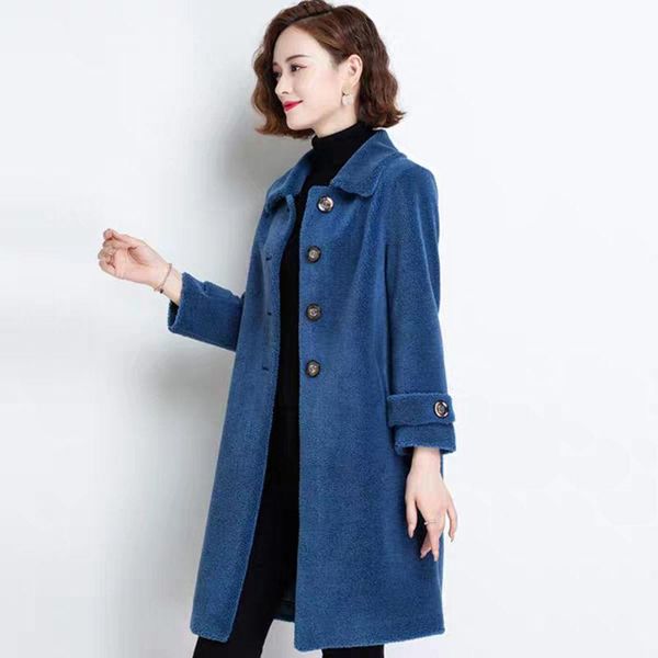 women's fur & faux women 2021 winter fashion real natural wool coat long style female thick outerwear ladies sheep sheared a568, Black
women's fur & faux women 2021 winter fashion real natural wool coat long style female thick outerwear ladies sheep sheared a568, Black