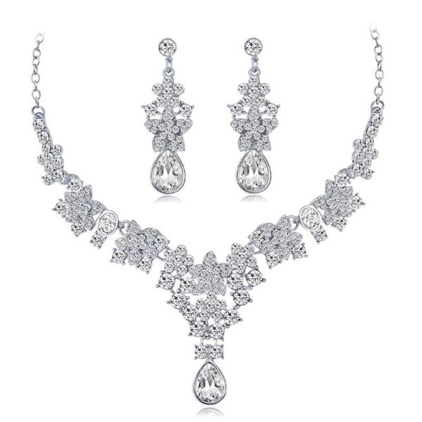 exquisite flower necklace earrings set bridal fashion crystal rhinestone wedding jewelry bracelet, &, Black
exquisite flower necklace earrings set bridal fashion crystal rhinestone wedding jewelry bracelet, &, Black