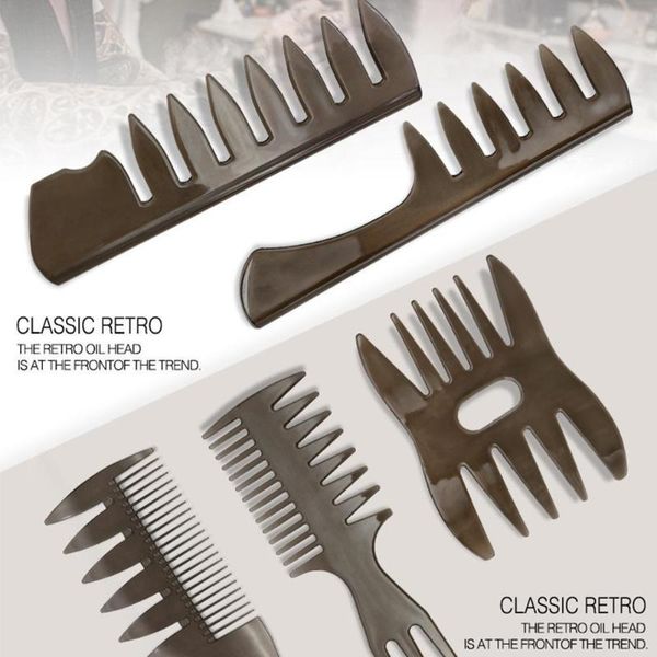 hair brushes 1 piece of 5 style retro oil head comb wide tooth fork barber tool professional back styling styli c4j2, Silver
hair brushes 1 piece of 5 style retro oil head comb wide tooth fork barber tool professional back styling styli c4j2, Silver