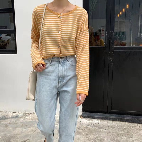 sweaters casual striped elegant all match geometric girls leisure cardigans gentle loose high street knitted sweaters, White;black
sweaters casual striped elegant all match geometric girls leisure cardigans gentle loose high street knitted sweaters, White;black