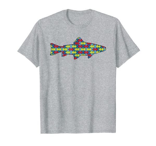 guppy autism awareness kids rainbow fish puzzle day mom gift t-shirt, White;black
