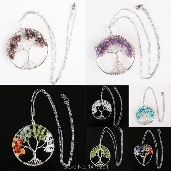 pendant necklaces 48x48mm handmade natural mix-crystal stone round silver plated chain necklace 18"l
pendant necklaces 48x48mm handmade natural mix-crystal stone round silver plated chain necklace 18"l