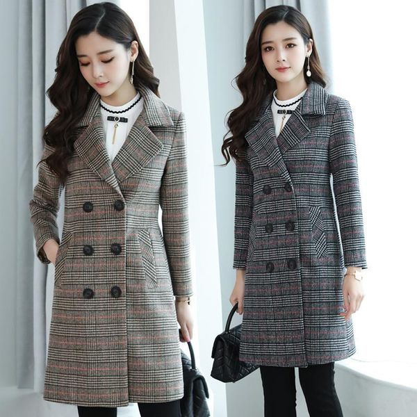 autumn winter women plaid wool jacket plus size slim middle-aged mother coat double breasted female vintage coats women's & blends, Black
autumn winter women plaid wool jacket plus size slim middle-aged mother coat double breasted female vintage coats women's & blends, Black