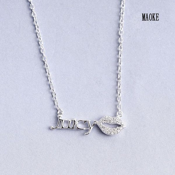 pendant necklaces s925 sterling sv lip necklace short clavicle chain for women's fashion gifts, Silver
pendant necklaces s925 sterling sv lip necklace short clavicle chain for women's fashion gifts, Silver