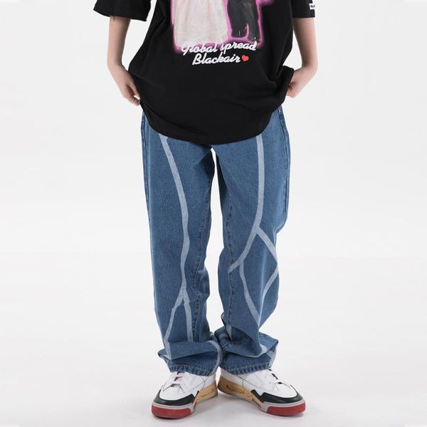 men's jeans eukaaru high street man baggy hip hop oversized women boyfriend straight pants fashion casual wide leg, Blue
men's jeans eukaaru high street man baggy hip hop oversized women boyfriend straight pants fashion casual wide leg, Blue