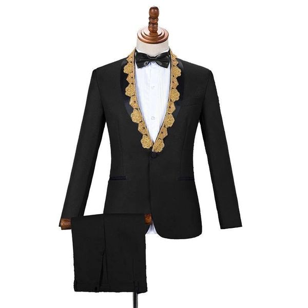 men's suits & blazers 2-piece suit wedding groom tuxedos party prom jacket pants host singer drummer chorus musician male stage costume, White;black
men's suits & blazers 2-piece suit wedding groom tuxedos party prom jacket pants host singer drummer chorus musician male stage costume, White;black