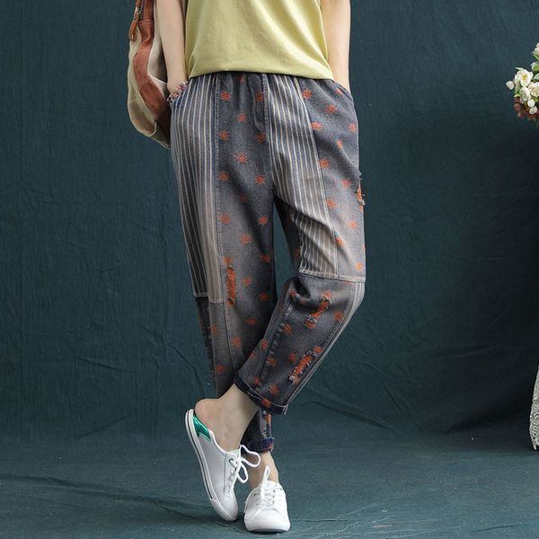 jeans 2021 boyfriend for women torn hole harem capris vintage breeches high elastic waistband striped jeans mujer cowboys, Blue
jeans 2021 boyfriend for women torn hole harem capris vintage breeches high elastic waistband striped jeans mujer cowboys, Blue