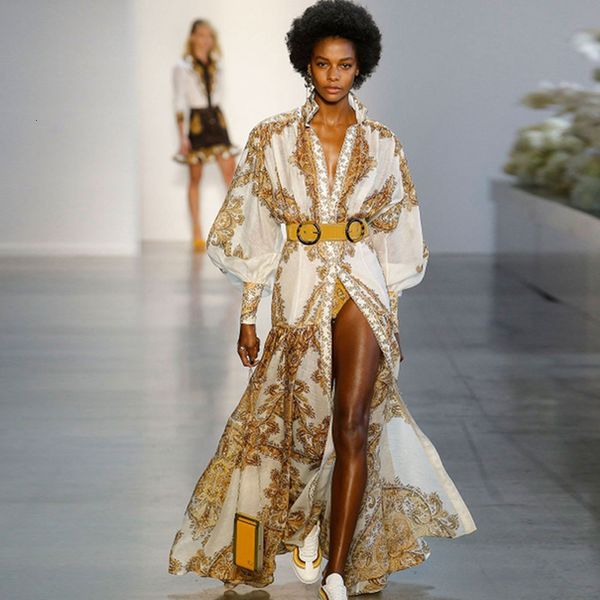 banulin runway designer woman maxi high waist puff sleeve sashes gold floral print single breasted split long dress 200928, Black;gray
banulin runway designer woman maxi high waist puff sleeve sashes gold floral print single breasted split long dress 200928, Black;gray