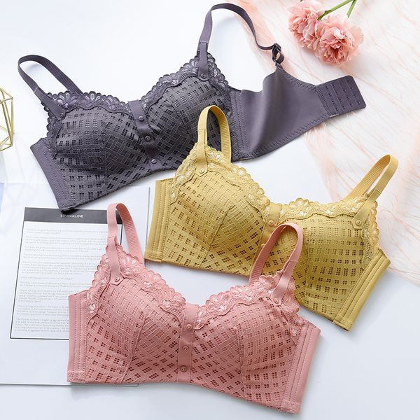fashion button lace thickened small chest gathered without steel ring bra comfortable soft arbitrary cut women underwear, Black;white
fashion button lace thickened small chest gathered without steel ring bra comfortable soft arbitrary cut women underwear, Black;white