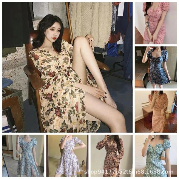 summer 2021 women's dress korean style large floral print miscellaneous chiffon for women dresses casual, Black;gray
summer 2021 women's dress korean style large floral print miscellaneous chiffon for women dresses casual, Black;gray