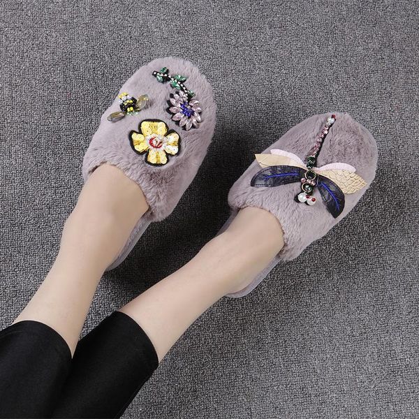 slippers women crystal dragonfly house winter warm shoes woman slip on flats slides female faux fur wholesale, Black
slippers women crystal dragonfly house winter warm shoes woman slip on flats slides female faux fur wholesale, Black
