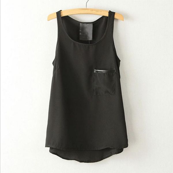 fashion summer pocket style sleeveless blouse women blouses chiffon shirts blusas women's &, White
fashion summer pocket style sleeveless blouse women blouses chiffon shirts blusas women's &, White