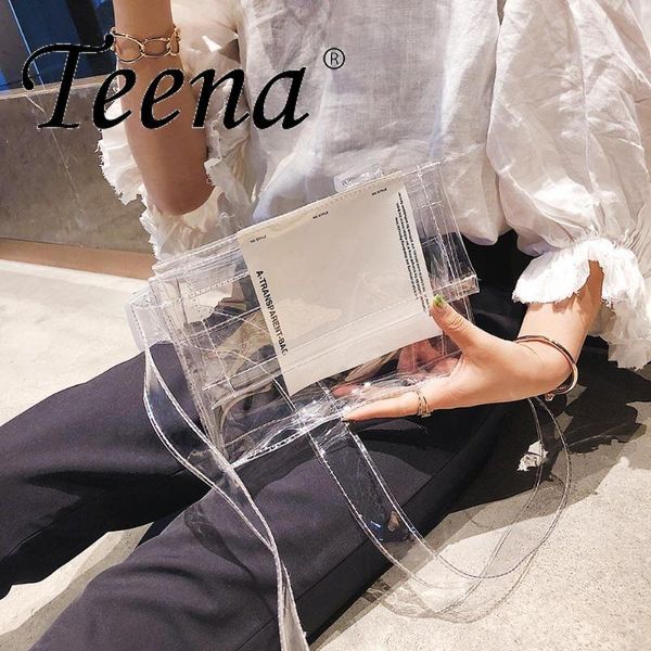 women shoulder bags clear pvc belt messenger summer girls transparent bag casual flap bolsa feminina shopping
women shoulder bags clear pvc belt messenger summer girls transparent bag casual flap bolsa feminina shopping
