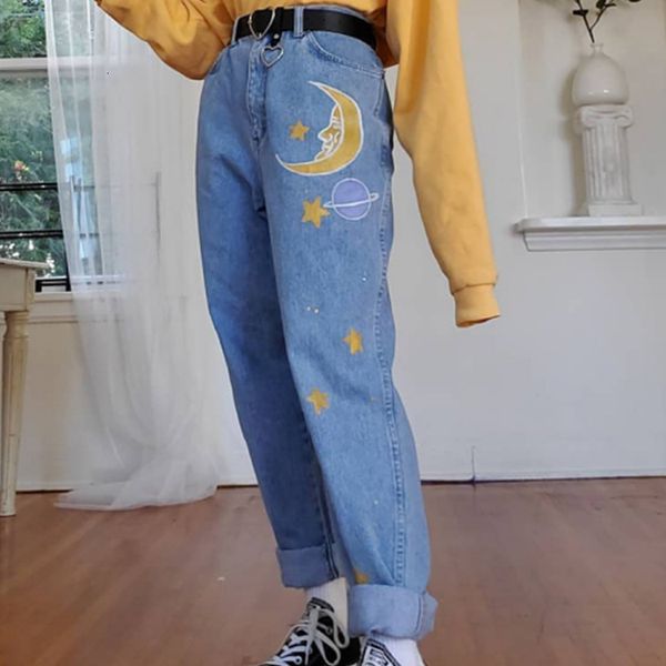 jeans women's brem pants straight cute baggy high waist vintage moon standard young girls denim streetwear 2021 female jeans long, Blue
jeans women's brem pants straight cute baggy high waist vintage moon standard young girls denim streetwear 2021 female jeans long, Blue