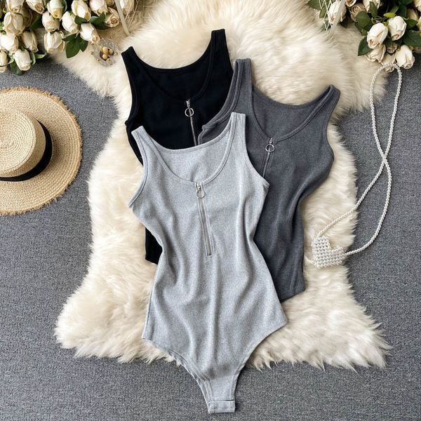singreiny women sleeveless summer bodysuit korean solid basic bodycon jumpsuit body casual fashion slim bodysuits new style 210419, Black;white
singreiny women sleeveless summer bodysuit korean solid basic bodycon jumpsuit body casual fashion slim bodysuits new style 210419, Black;white