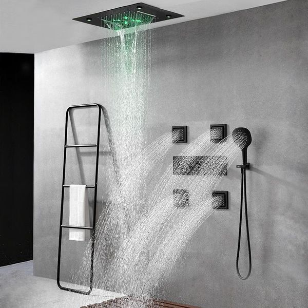 luxury ceiling installation wall mounted brass shower faucet led waterfall rainfall head bathroom thermostatic sets
luxury ceiling installation wall mounted brass shower faucet led waterfall rainfall head bathroom thermostatic sets