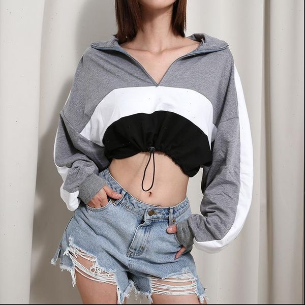 women hoodie patchwork fashion summer autumn pullover color block zipper hip hop streetwear clothes hh102, Black
women hoodie patchwork fashion summer autumn pullover color block zipper hip hop streetwear clothes hh102, Black