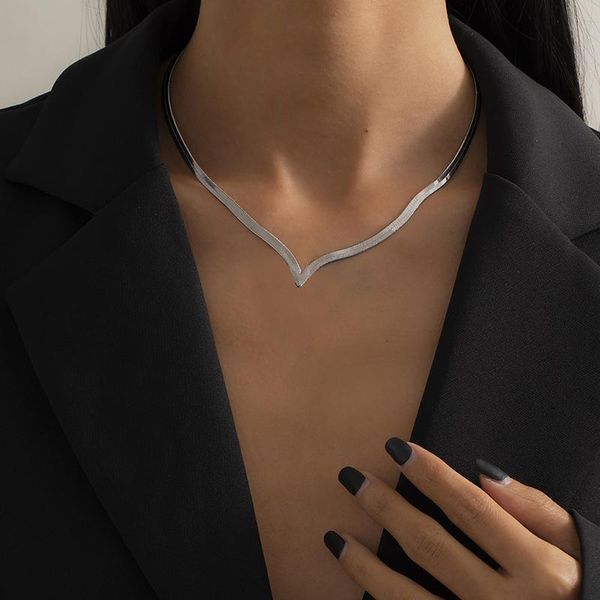 pendant necklaces simple minimalist gold color snake chain choker necklace harajuku hip hop single layer love charm gifts, Silver
pendant necklaces simple minimalist gold color snake chain choker necklace harajuku hip hop single layer love charm gifts, Silver