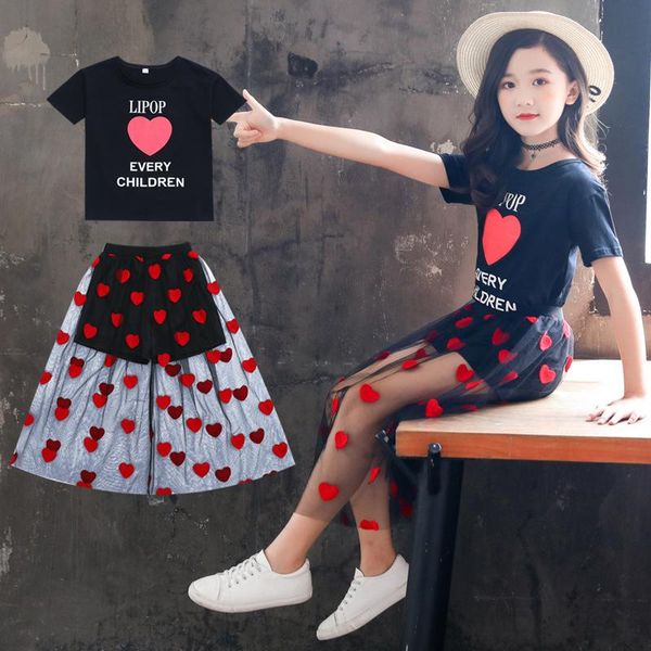 clothing sets summer school clothes for girls 3 5 7 9 11 years children's cotton heart shirts + skirts 2pcs, White
clothing sets summer school clothes for girls 3 5 7 9 11 years children's cotton heart shirts + skirts 2pcs, White