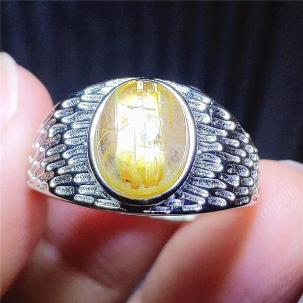genuine natural gold rutilated quartz adjustable men ring crystal 12x9mm oval 925 sterling silver wealthy stone cluster rings, Golden;silver
genuine natural gold rutilated quartz adjustable men ring crystal 12x9mm oval 925 sterling silver wealthy stone cluster rings, Golden;silver
