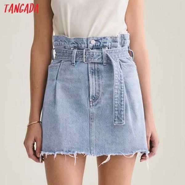 tangada women high waist with belt denim skirts faldas mujer french style female mini skirt to6 210609, Black
tangada women high waist with belt denim skirts faldas mujer french style female mini skirt to6 210609, Black