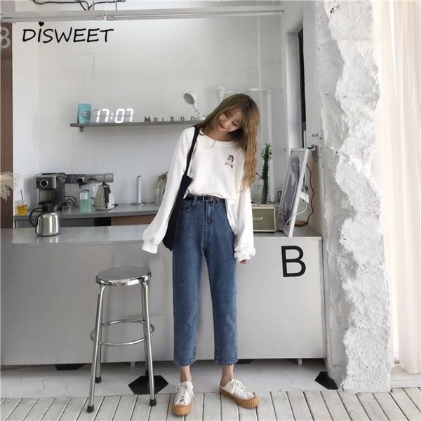women's jeans 2021 korean version of the simple high waist straight slim clothing retro casual nine-point denim ladies trousers, Blue
women's jeans 2021 korean version of the simple high waist straight slim clothing retro casual nine-point denim ladies trousers, Blue