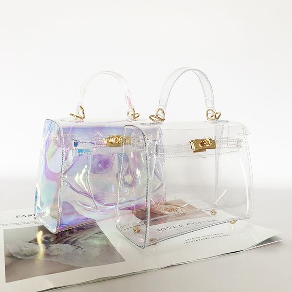2020 spring and summer new fashion jelly transparent laser magic color kelly portable one shoulder slanting bag
2020 spring and summer new fashion jelly transparent laser magic color kelly portable one shoulder slanting bag