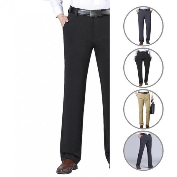 men's suits & blazers pants business solid color mid waist father spring autumn men straight for party, White;black
men's suits & blazers pants business solid color mid waist father spring autumn men straight for party, White;black