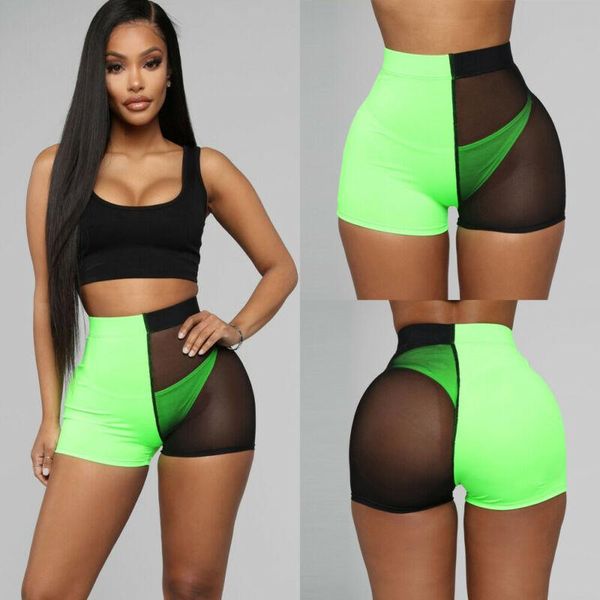 meihuida fashion women sport shorts mesh patchwork design see through mid waist elastic hip streetwear women's, White;black
meihuida fashion women sport shorts mesh patchwork design see through mid waist elastic hip streetwear women's, White;black