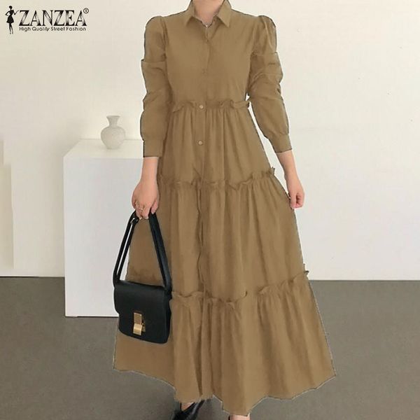 20215xl ruffle dress women 2021 female maxi vestidos zanzea autumn long sleeve sundress casual solid stiching robe femme oversized, Black;gray
20215xl ruffle dress women 2021 female maxi vestidos zanzea autumn long sleeve sundress casual solid stiching robe femme oversized, Black;gray