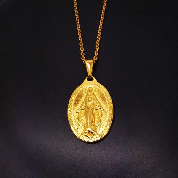 stainless steel virgin mary pendant necklace gold plated christian women fashion catholic jewelry necklaces, Silver
stainless steel virgin mary pendant necklace gold plated christian women fashion catholic jewelry necklaces, Silver