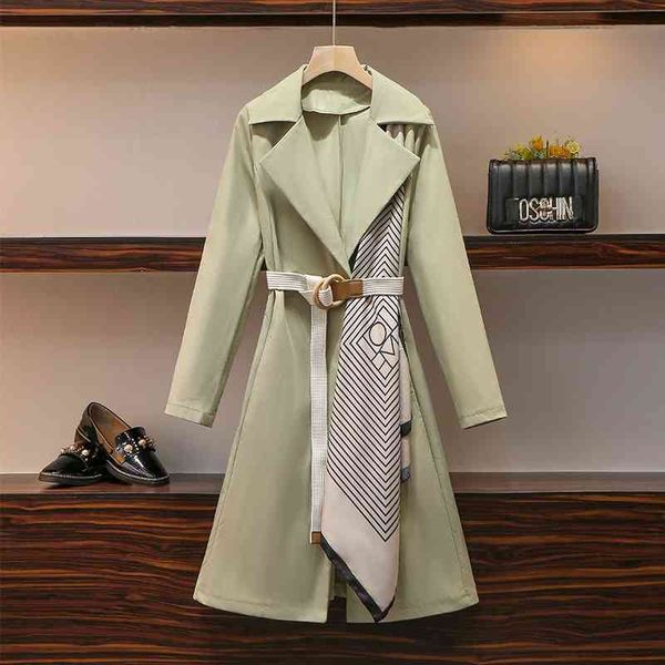 thin 4xl long sleeve patchwork ladies windbreaker chic green trench coat outwear khaki overcoats lace-up mid-length 210510, Tan;black
thin 4xl long sleeve patchwork ladies windbreaker chic green trench coat outwear khaki overcoats lace-up mid-length 210510, Tan;black